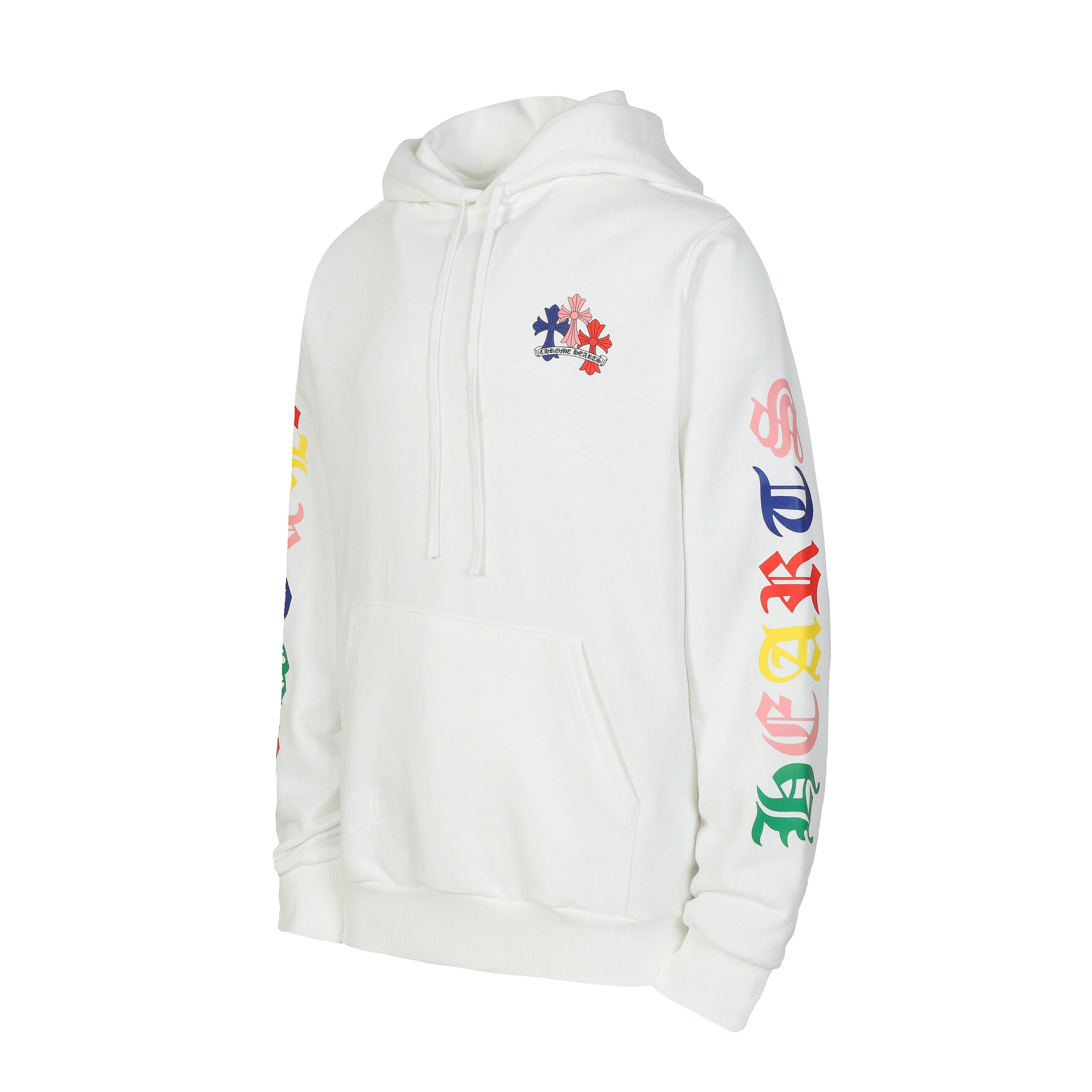 P240 Cross-border model, please do not place an order if you are pursuing quality -Chrome Hearts/Chrome Hearts Colorful🌈Horseshoe Sanskrit printed hooded sweatshirt -High weight, high density and high quality. The wool is soft, delicate and skin-friendly. It feels soft and silky. It has excellent warmth and skin-friendly properties. -Size: S M L XL